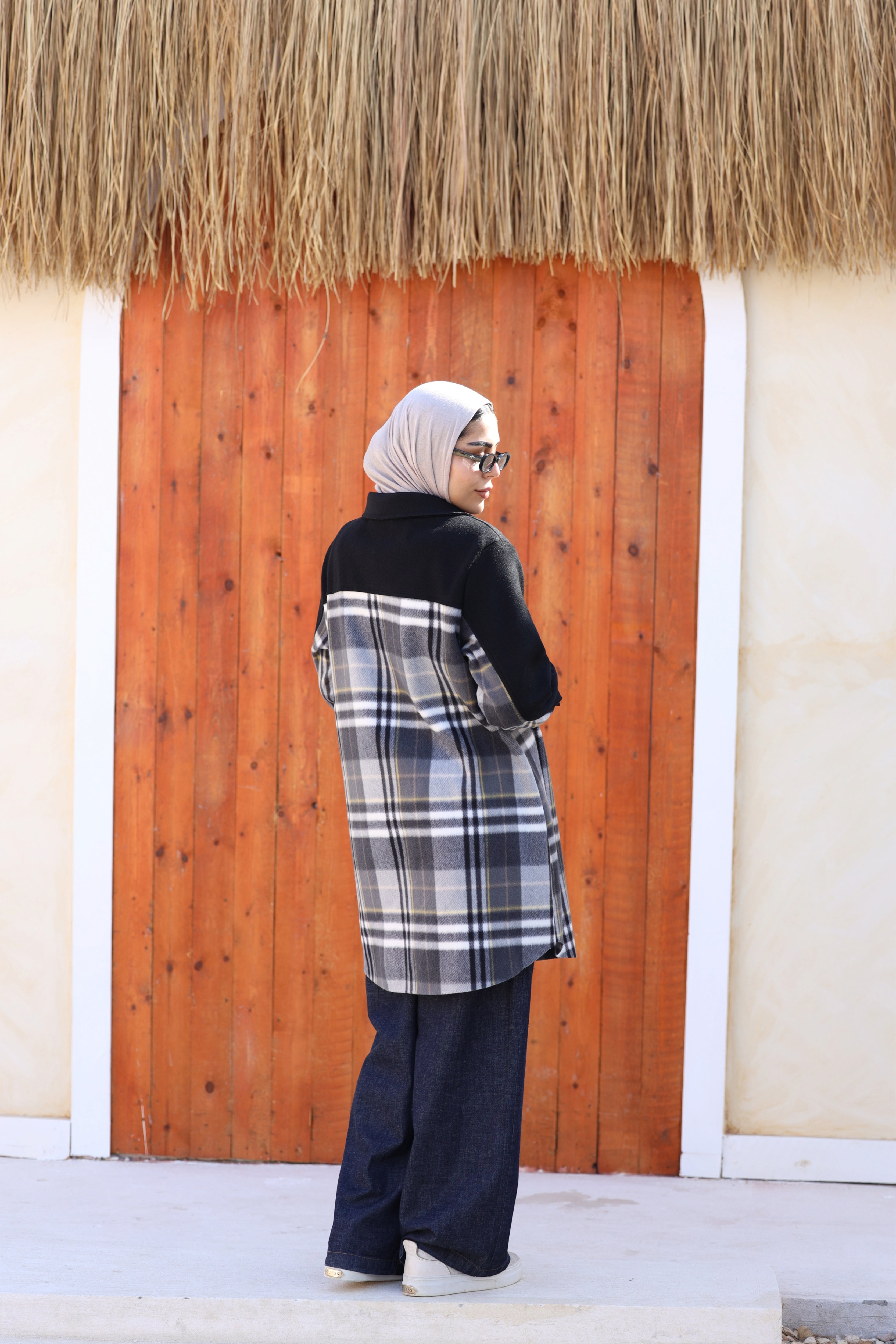 Black Checked Wool Jacket