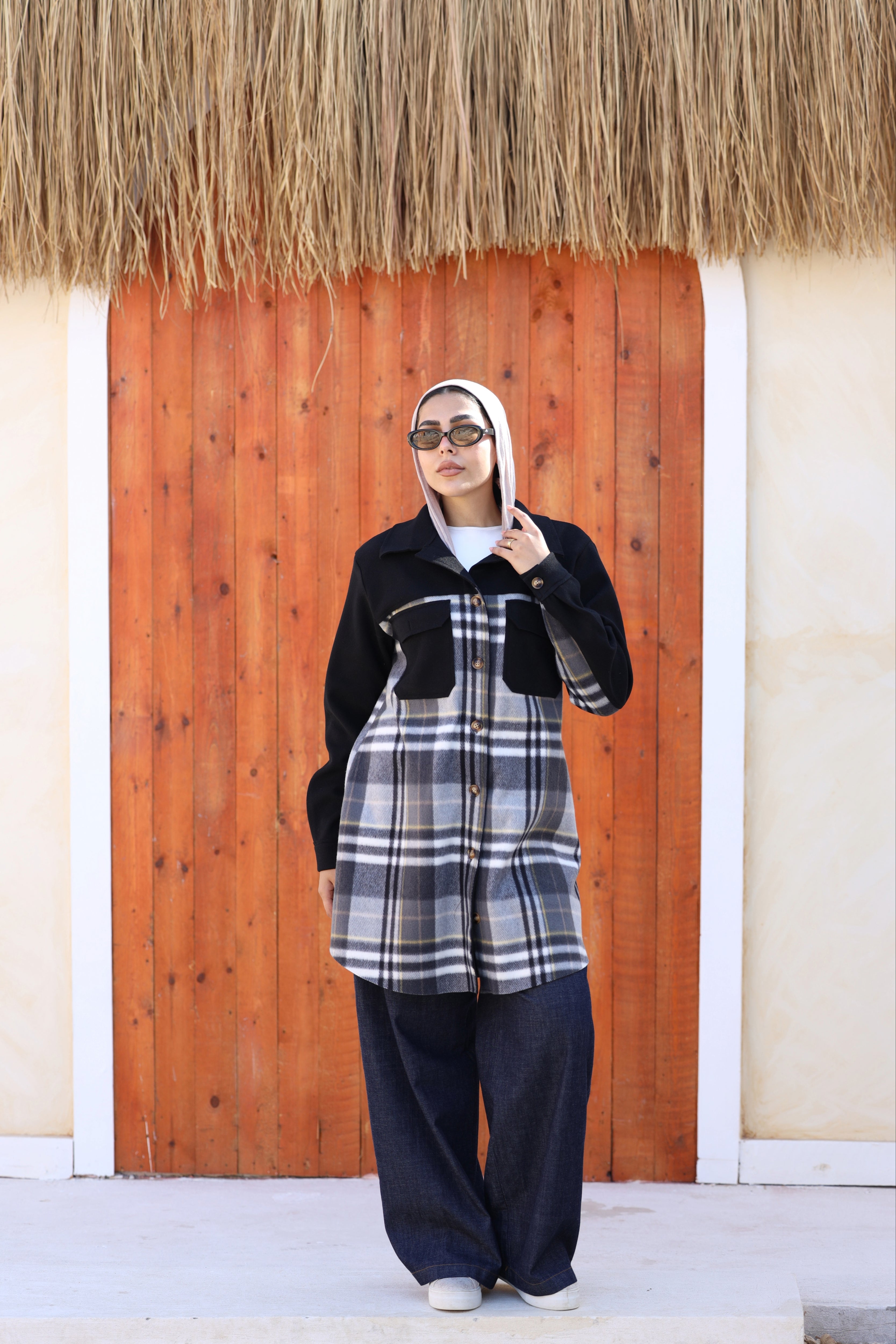 Black Checked Wool Jacket