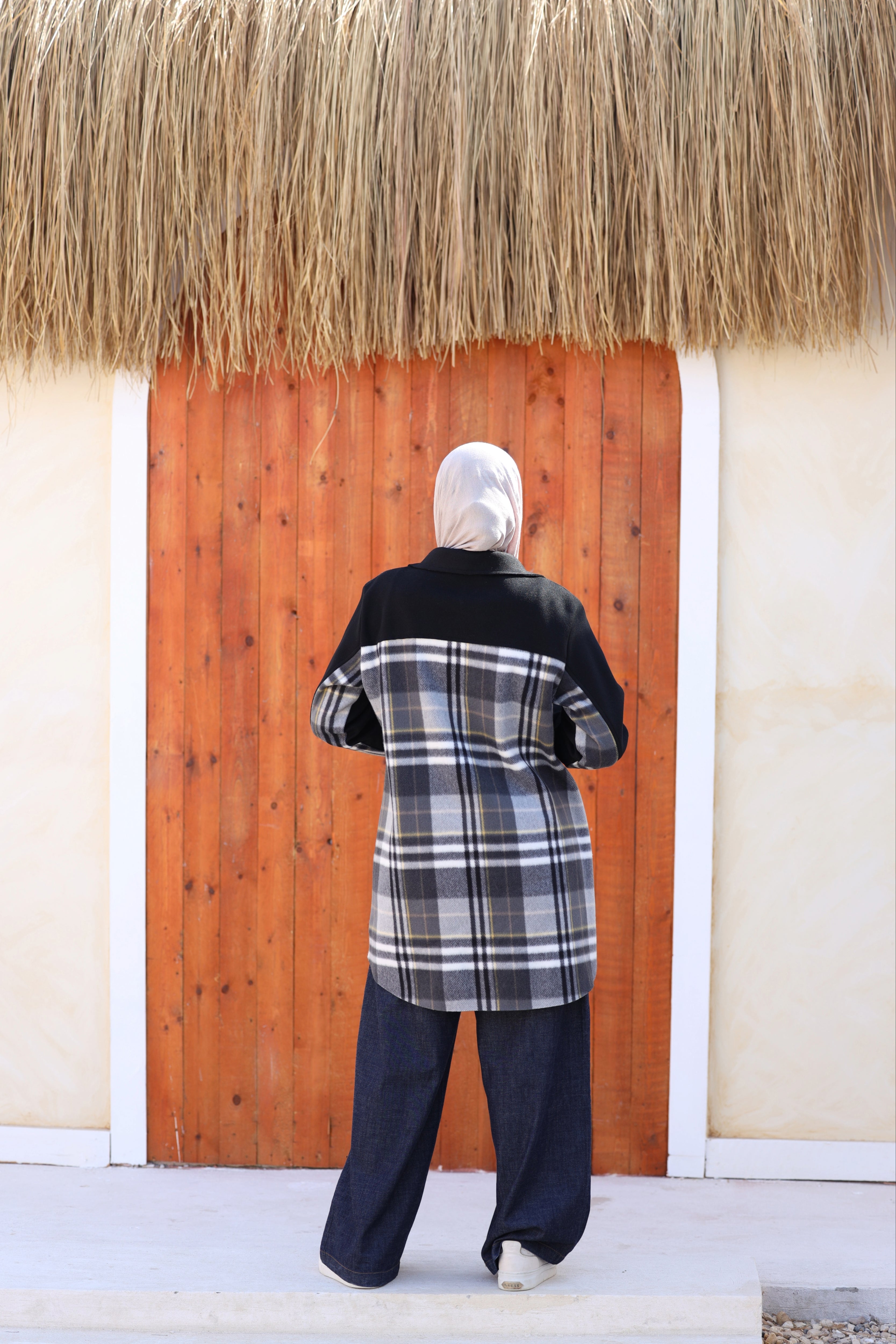 Black Checked Wool Jacket