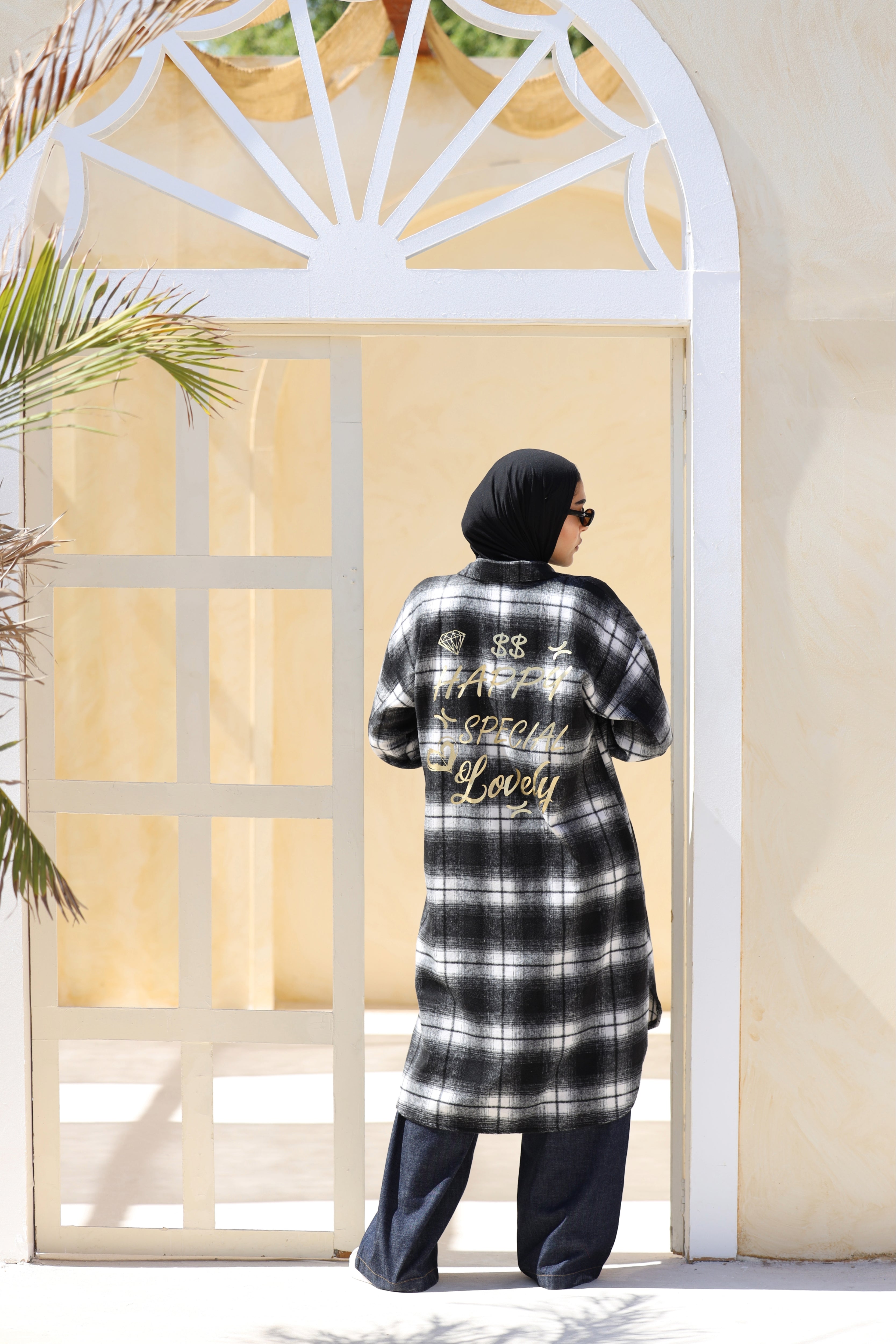 Black Wool Checked Jacket