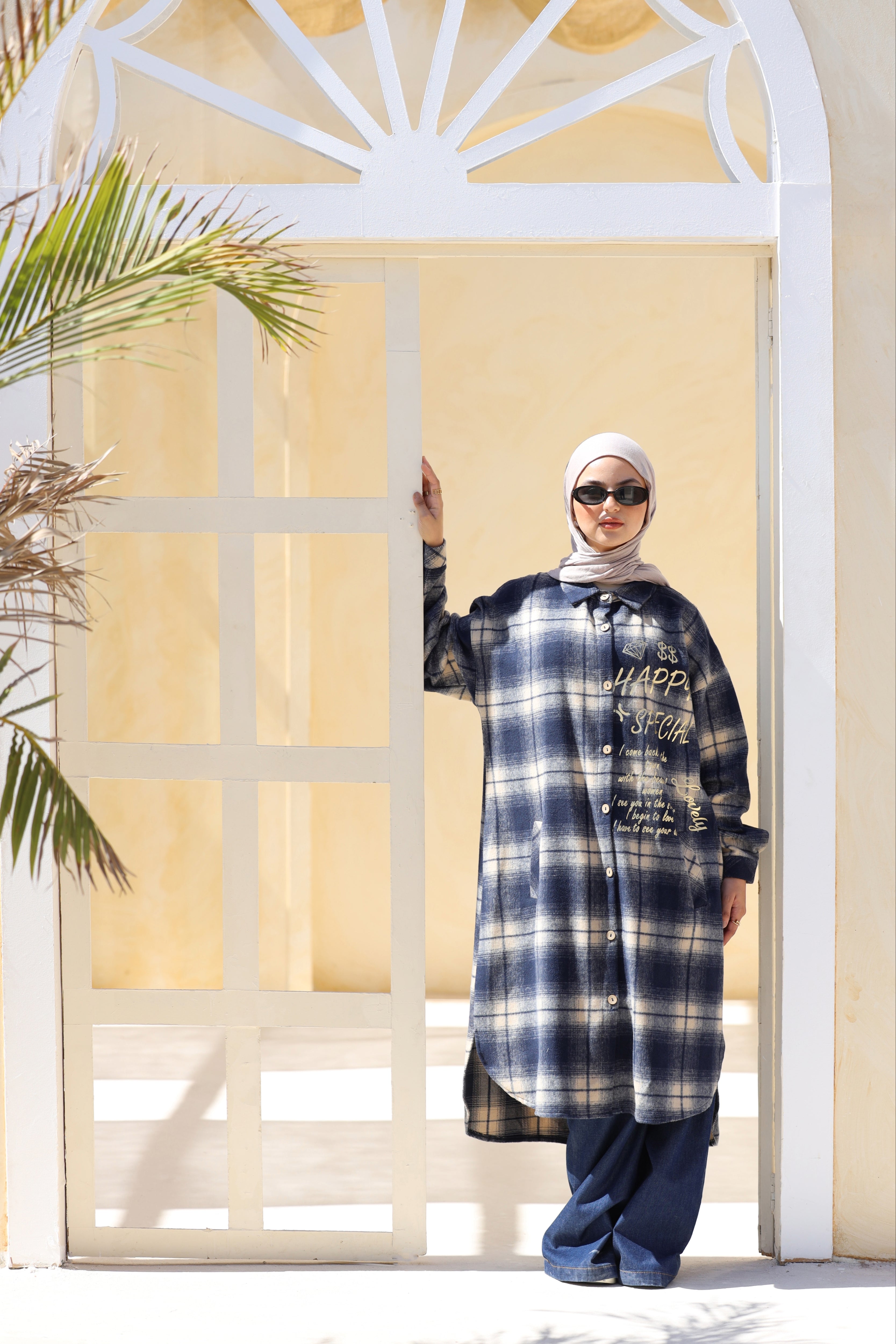 Indigo Wool Checked Jacket