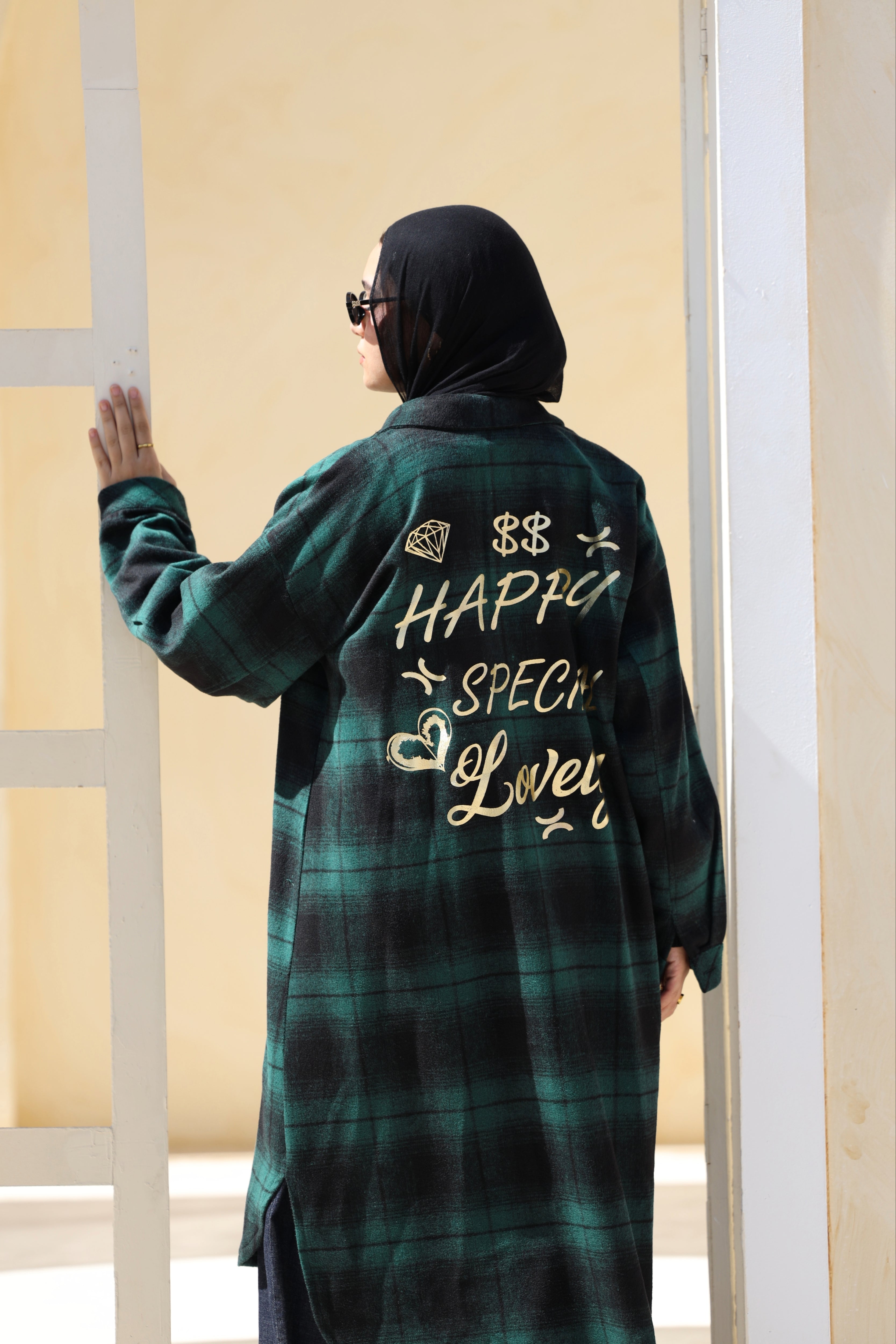 Green Wool Checked Jacket